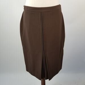 Apostrophe Brown Lined Skirt Gussets Back & Front Lined Side Zipper Size 8